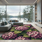 Romantic Blush Hydrangea Floral Garden Rug