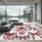 Elegant Rose Gold Bow Tie Illustration Rug