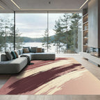 Abstract Taupe and Mocha Brushstroke Rug