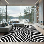 Monochromatic Abstract Zebra Stripe Rug