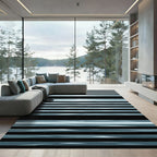 Cool Blue Water Ripples Rug