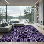 Elegant Purple Wisteria Geometrical Lattice Rug