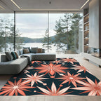 Coral Starburst Floral Explosion Rug