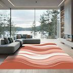 Salmon Pink Layered Wave Rug