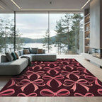 Rose Pink Ribbon Bow Repeat Rug