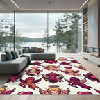 Whimsical Cherub Hearts Winged Figures Rug