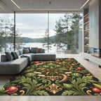 Ornate Pomegranate Cornucopia Floral Rug