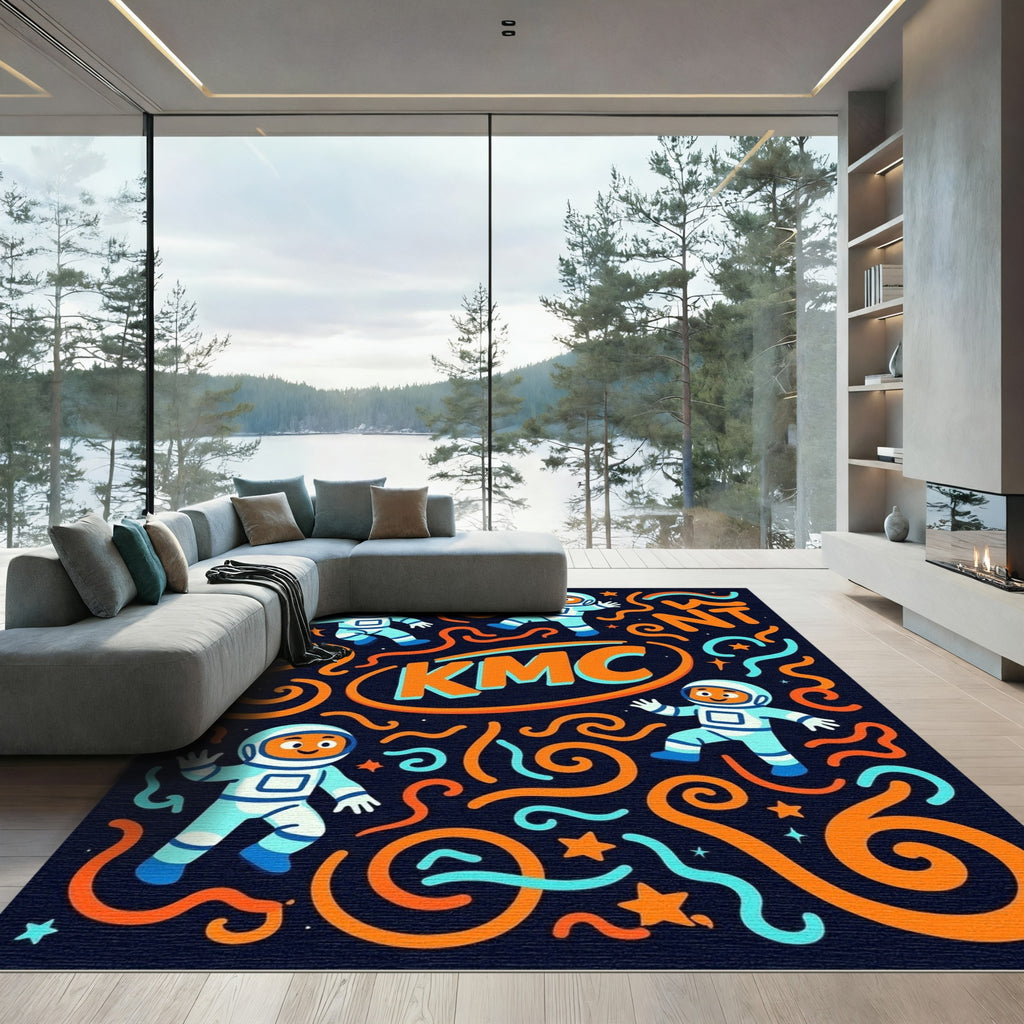 Cosmic Astronaut Adventure Swirls Rug