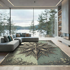Ornate Golden Star Sage Filigree Rug