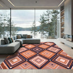 Terracotta Diamond Geometric Tiling Rug