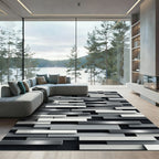 Monochromatic Stacked Horizontal Bars Rug