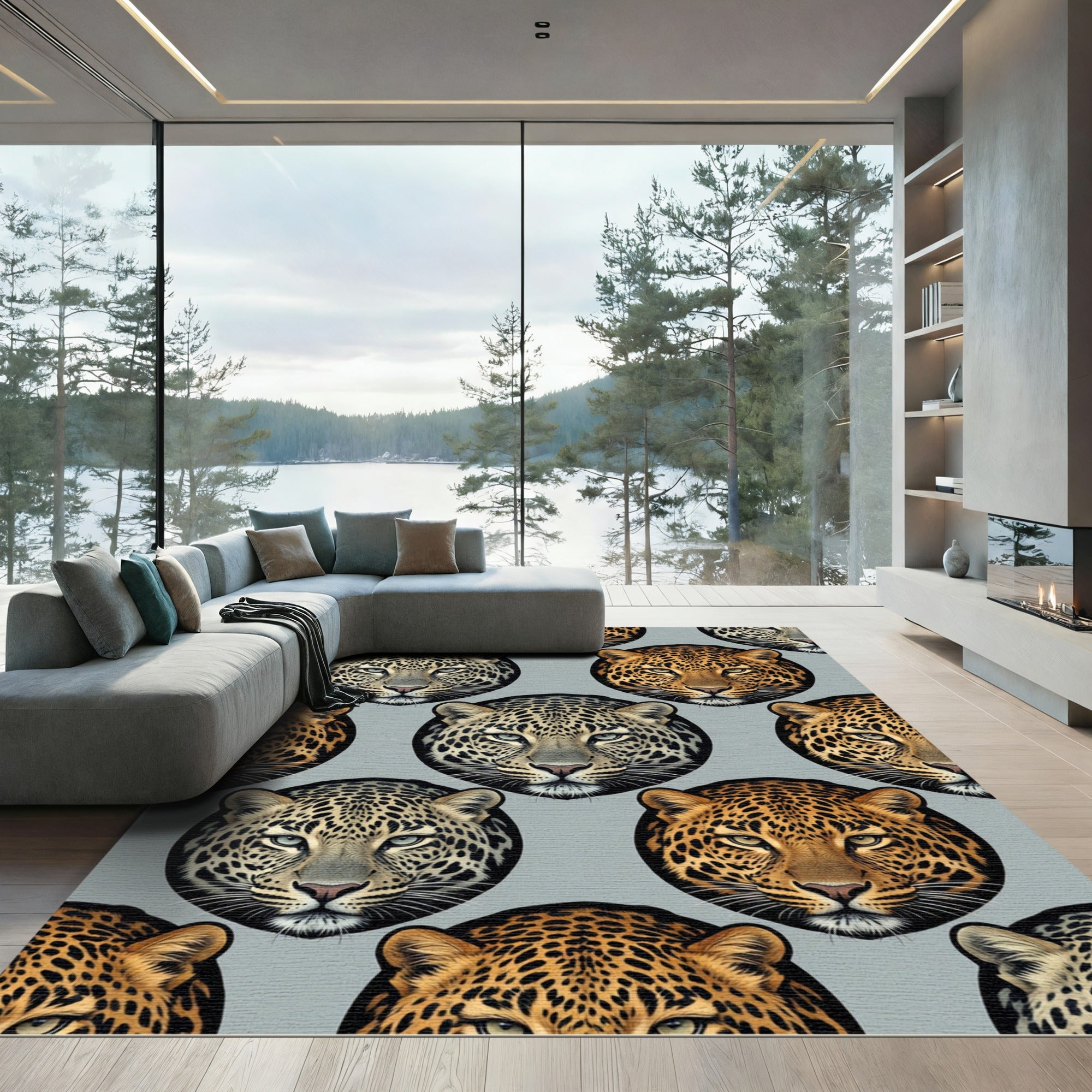 Leopard Spot Portrait Repeat Rug