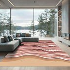 Terracotta Waves Beach Sand Rug