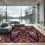 Elegant Pink Wisteria Floral Damask Rug