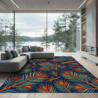 Vibrant Colorful Pine Needle Foliage Rug