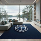 Royal Silver Crest Navy Shield Rug