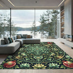 Emerald Lotus Pomegranate Medallion Rug