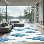 Azure Traditional Cloud Swirl Rug