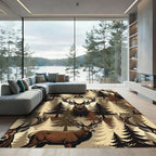 Majestic Antlered Deer Trophy Forest Rug