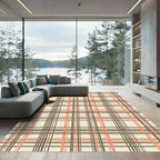 Terracotta Brown Cream Plaid Harmony Rug