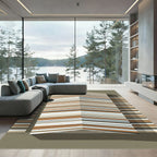Earthy Abstract Stripe Illusion Rug