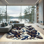Majestic Soaring Eagle Feather Composition Rug