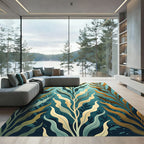 Ocean Kelp Forest Azure Seaweed Art Rug