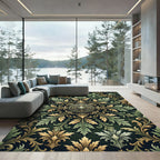 Ornate Sage and Gold Acanthus Medallion Rug