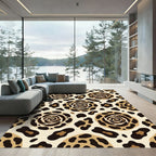 Cream Leopard Swirl Medallion Rug