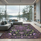 Violet Lotus Floral Intricate Mandalas Rug