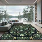 Green Floral Medallion Harmony Rug