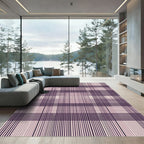 Deep Plum Gradient Plaid Lines Rug