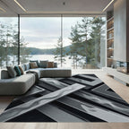 Monochrome Abstract Linear Flow Rug