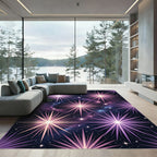 Cosmic Purple Starburst Nebula Rug