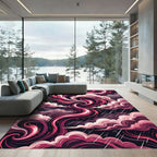 Crimson Swirl Stormy Cloudscape Rug