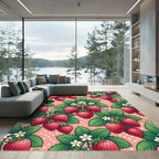 Pink Polka Dot Strawberry Garden Rug