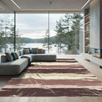Rustic Grunge Stripe Textured Ground Rug