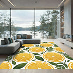 Vibrant Citrus Fruit and Leaf Orchard Rug