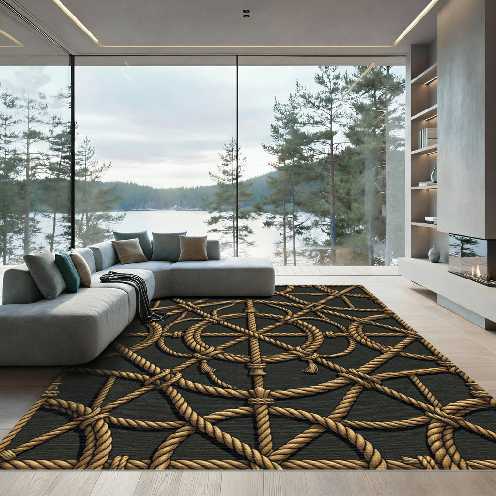 Nautical Rope Netting Arrangement Rug