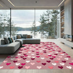 Pink Gradient Hearts Scatter Rug
