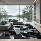 Monochromatic Geometric Abstract Overlapping Squares Rug