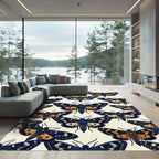 Golden Moth Ink Illustration Art Rug
