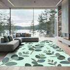 Soft Sage Eucalyptus Leafy Botanical Rug