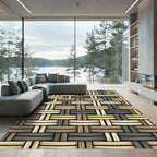 Woven Straw Basketweave Texture Rug