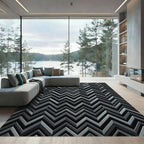 Monochromatic Chevron Zigzag Abstract Rug