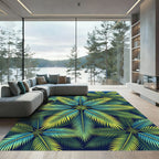 Lush Tropical Palm Leaf Canopy Rug