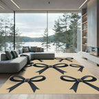 Elegant Black Bows on Beige Rug