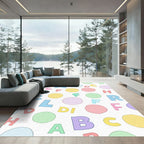 Playful Alphabet Dots Pastel Rug