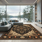 Ochre Pomegranate Floral Arch Rug