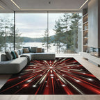 Radiant Red Burst Starburst Rug